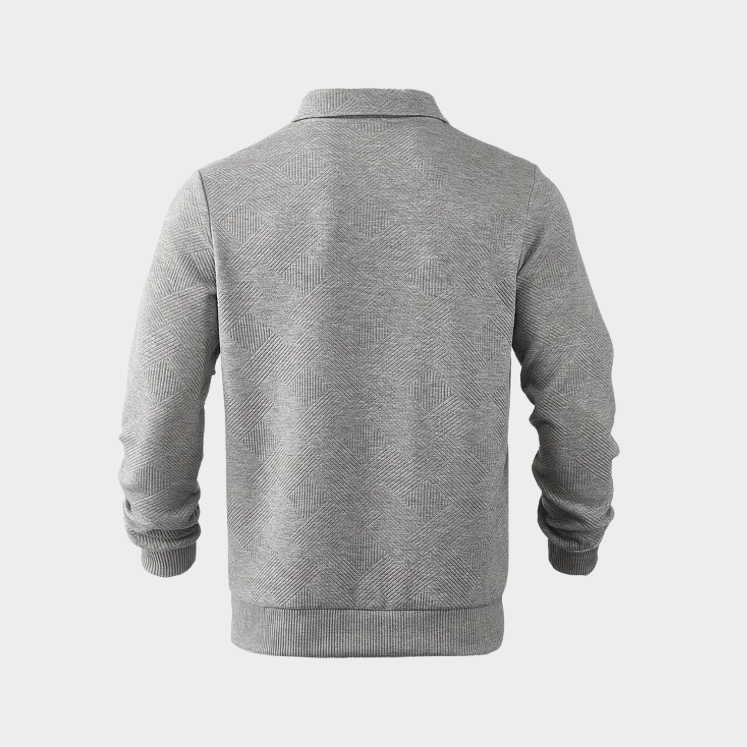 Éminence™ : Le Cardigan Demi-Boutonné au Charme Jacquard