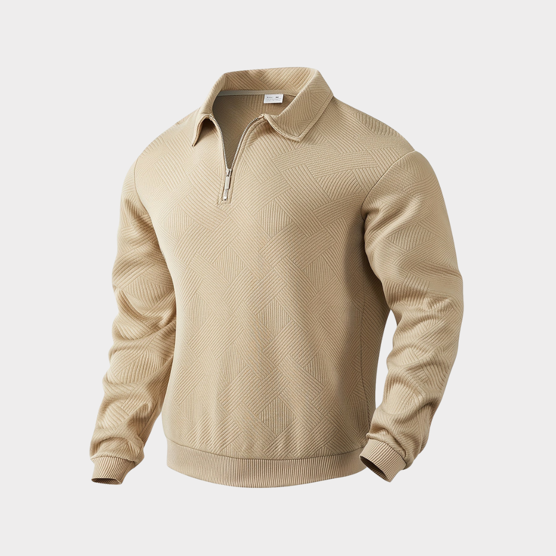 Éminence™ : Le Cardigan Demi-Boutonné au Charme Jacquard